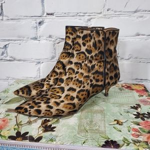 Aquazzura Leopard Print Kitten Heel Boots